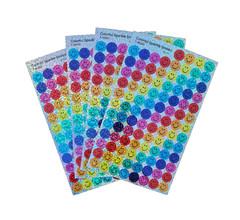 Vintage Trend Colorful Sparkle Rainbow Smile Stickers – T-46505 – 4 sheets