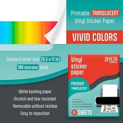 Translucent Waterproof Printable Vinyl for Inkjet & Laser Printers