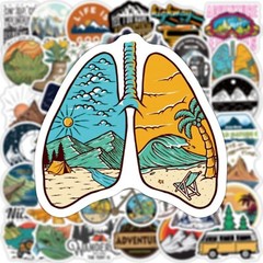50pcs Outdoor Camping Hiking Stickers Pack, Nature Set, 051-3,C