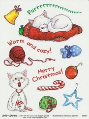 Suzy’s Zoo Stickers 25 Sheets Merry Christmas Cat Kitten Warm Cozy