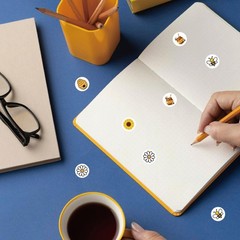 PRESSINART 500Pcs Mini Bee Stickers Bulk Mini Planner Sticker 0.5 Inch Bee Ho…