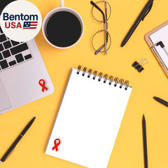 250 Small Red Ribbon Awareness Stickers – Small Red Ribbon Shaped Stickers for H