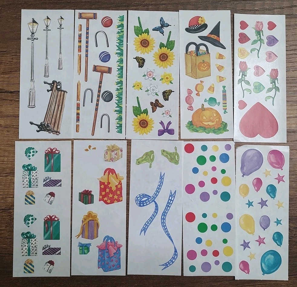 Creative Memories Stickers Full Partial Sheet Lot Scrapbook Birthday Balloon S82