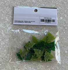 Hobby Lobby Christmas Acrylic 3/4 inch GREEN TREES 20 Pieces Glitter 2 Shades