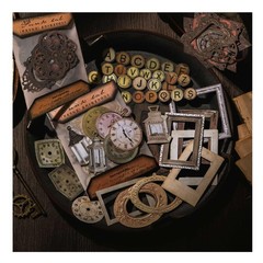 Vilikya 120pcs Steampunk Junk Journal Supplies, Small Vintage Scrapbook Material