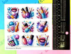 80’s Cosmetic Makeup Scrapbook Sticker Sheet