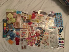 Vintage Scrapbooking Sticker Lot Dimensional Sticker Brad Die Cuts Embellishment