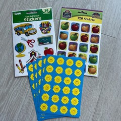 Teacher School Sticker Lot of 3 Colorful Eureka Apple Sun Good Job