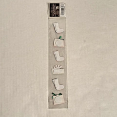 Recollections Christmas Stocking Dimensional Scrapbook Stickers. New & Sealed.