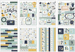 Baby Boy Welcome Shower Nursery Cute Love Echo Park Border Alphabet Sticker Book