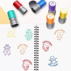 6-Piece Set of Teacher Stamps – Stationery Cute Motivational Scoring for Grad…