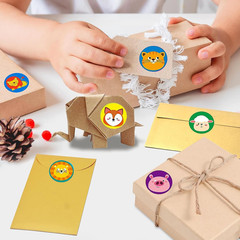 2 Rolls Animal Stickers, 1000 PCS round Stickers, 16 Designs for Toddlers