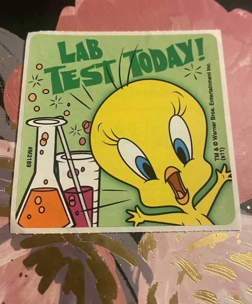 Looney Tunes Tweety Bird Lab Test Today Sticker Mod 2.5” Inches
