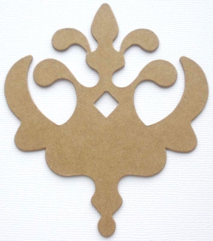 {3} DECORATIVE ACCENTS -Style 2- Unfinished Chipboard Die Cuts – 3 1/8″ x 4 1/4″