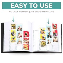 Photo Booth Guest Book Album 2×6 Picture Inserts Black Scrapbook Memory Book
