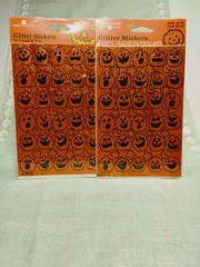 Vintage American Greetings Glitter Stickers 2 Pkgs/4 Sheets Sealed JackOLanterns