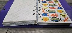 Stickopotamus Hippo Pocket Sticker 6-Ring Binder Full Album, Fuzzy, Sparkle..