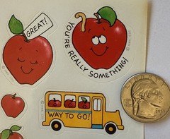 GOOD LOOKING APPLE Stickers (13pc)Hallmark•Vintage 1983 •Reward•Card Making•