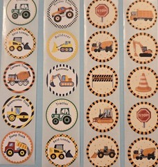 20 CONSTRUCTION STICKERS FOR KIDS/BOYS STICKERS/TRACTOR STICKERS/ TRUCK STICKERS