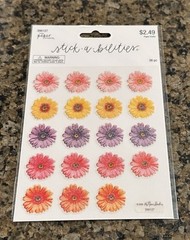 The Paper Studio Stick A Bilities DAISIES Flowers Flat Clear Stickers 38 Pcs