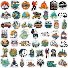 50 PCS Forest Camping Hiking Outdoor Adventure Travel Stickers Waterproof Vinyl