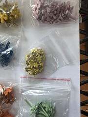 Brads MINI FLOWERS multi colors SCRAPBOOKING DECORATIVE BRADS embelishments.