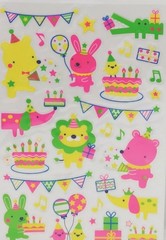 Bunny Bears Forever In Time Neon Stickers Birthday Party Birthday Pals 1 Sheet