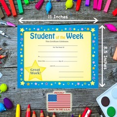 30 PCS 11×8.5 Inch Colorful Student Week Recognition Award Certificate Paper