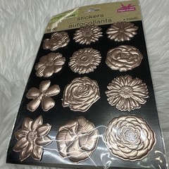 Crafters Square Paper Crafts Stickers Rose Gold Floral Metallic Scrapbooking