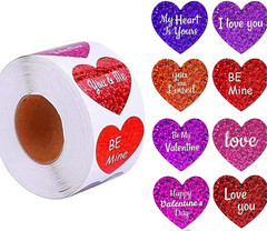 500 Pcs Heart Roll Stickers for Valentine’S Day and Wedding Party Decoration