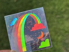 Vintage RAINBOW Hologram Holographic Sticker Decal MYLAR FOIL
