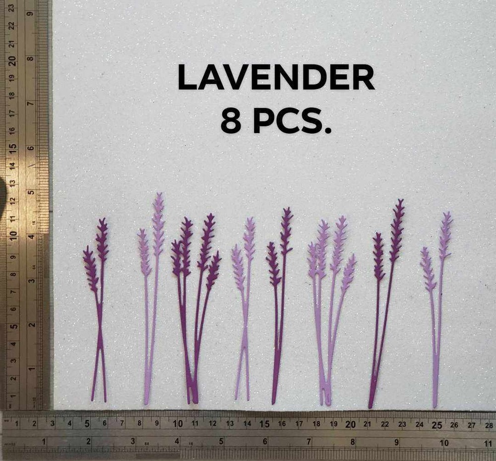 8 PCS LAVENDER LEAF DIECUT PAPER FOR SCRAPBOOKING CARDMAKING EMBELISHMENT