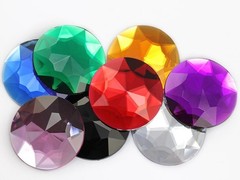 Allstarco 50Mm Extra Large Flat Back Round Acrylic Rhinestones Plastic Circle