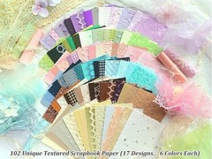 102 Unique Textured Scrapbook Papers and Mesh Fabric Textured Paper-01