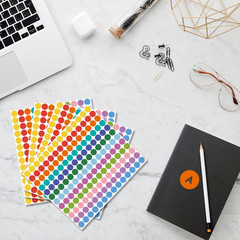 4200 PCS 0.75 Inch 12 Colors round Colored Dot Stickers for Student Teaching Pap