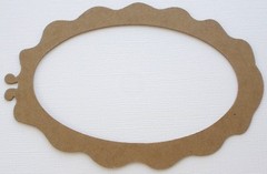 {3} *ORNATE OVAL FRAME* Picture Frames Bare Chipboard Die Cuts – 3 5/8″ x 5 1/2