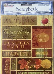 Large Sheet Of Autumn/Fall Themed Stickers~Includes 24 Stickers, New In Package