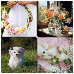 PATIKIL 1.2 Inch Small Ribbon Flowers, 100 Pcs Satin Ribbon Flowers Mini Fabr…