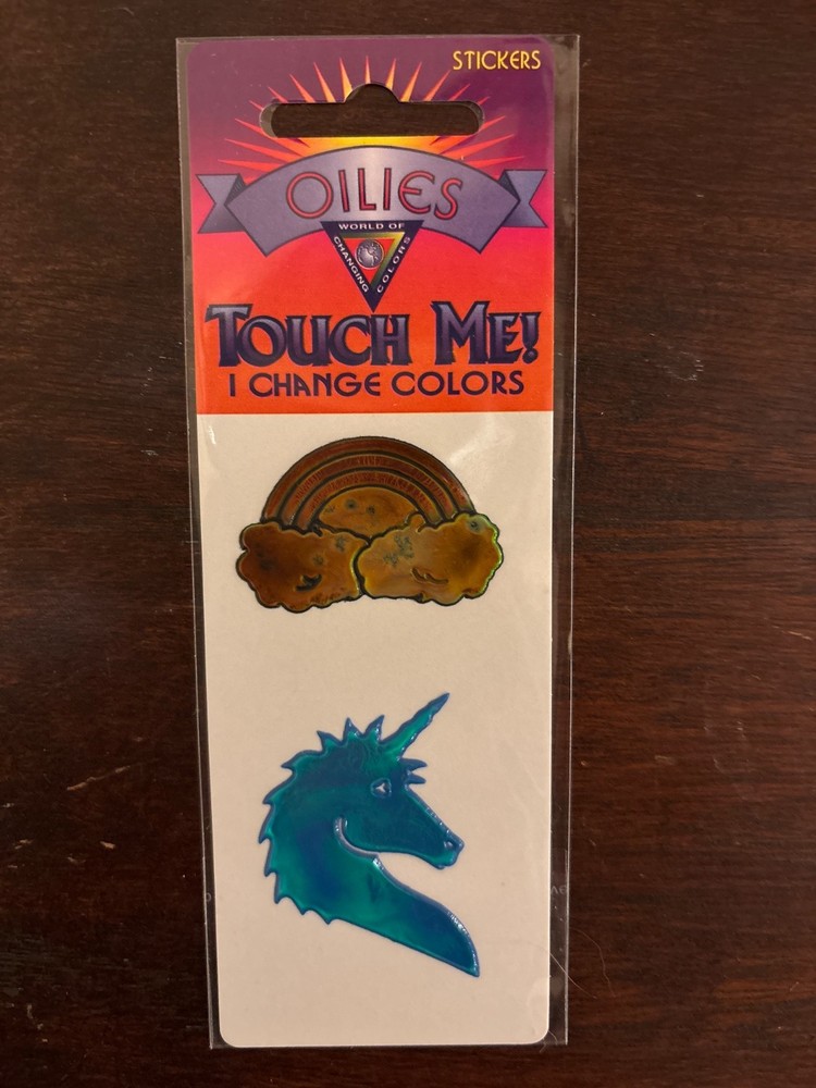 Vintage Oilies 80’s/90’s Liquid Crystal rainbow/unicorn NIP *see description*