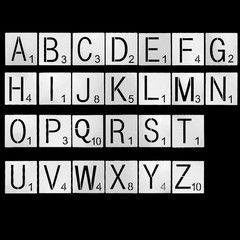 50 Unfinished Blank Wood Pieces 4 Inch with 26 Letters Stencils for Wall Deco…