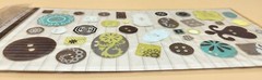 Crate Paper Prudence Collection 38 Epoxy Buttons & Shapes Stickers, BRAND NEW
