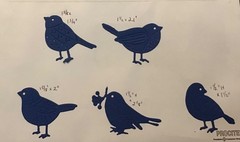 BIRDS Set of 5 Birds Die Cut Embellishments 2Ea 10pcs Scrapbooks Cards Crafts