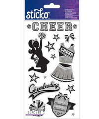 Cheerleading Cheer Uniform Pom Poms Team School Spirit Stars Sticko Stickers