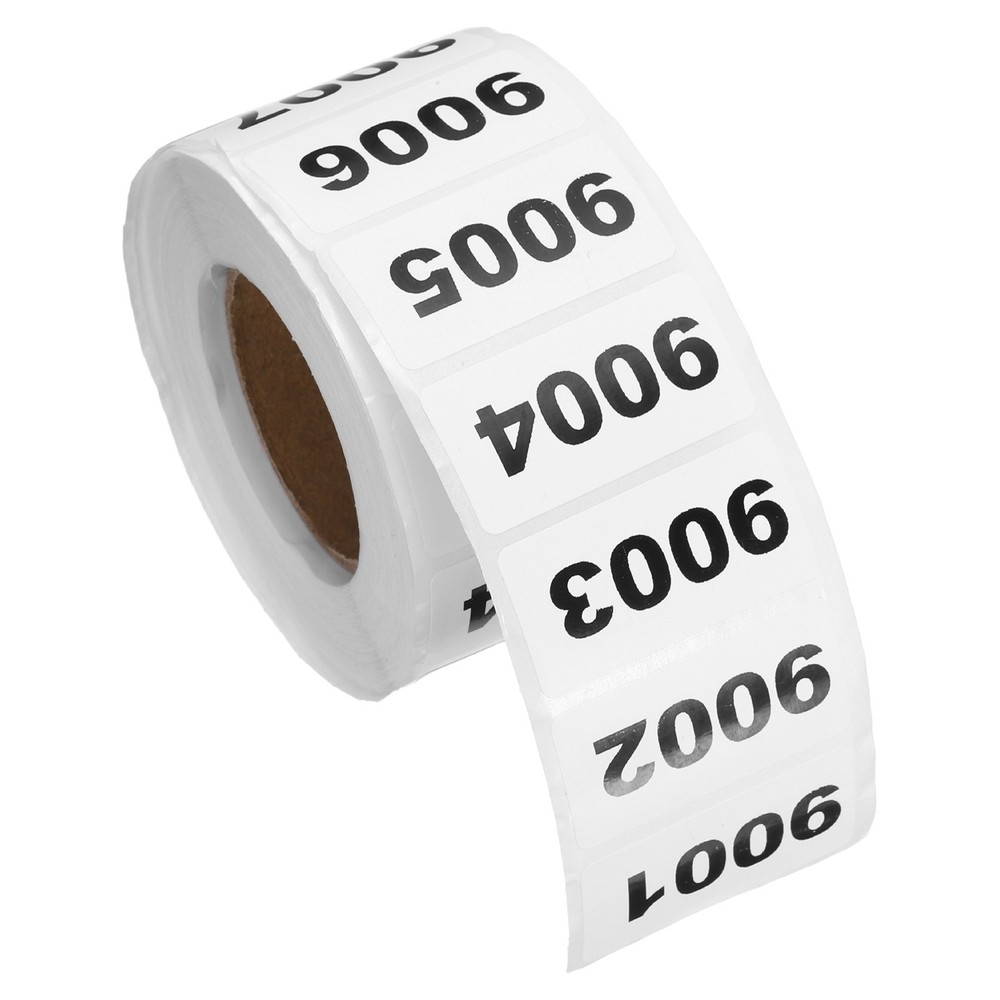 0.8×1.6 Inch Inventory Sticker, 1 Roll 9001 to 10000 Number Label 1000 Stickers