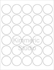 6 SHEETS 1-1/2″ ROUND BLANK WHITE *GLOSSY* 180 STICKERS~8-1/2″x11 Sticker Sheets