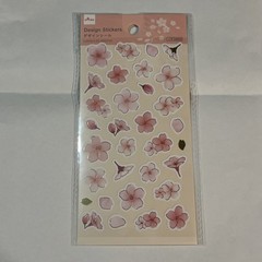 Daiso Japan Sakura Design Stickers Set of 4 Cherry Blossom Flowers Cute