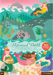 Mermaid World Sticker Activity Book, Giant Fold Out, 34” X 12” Opened, 100+ Stic