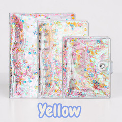 A6 Sticker Book Binder 6 Ring Reusable Pages 20 Sheets Glitter Sequin Japan NEW