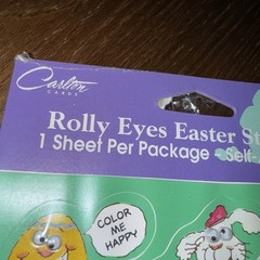 NEW SEALED VTG CARLTON American Greetings Rolly Eyes Easter Stickers Cute Funny