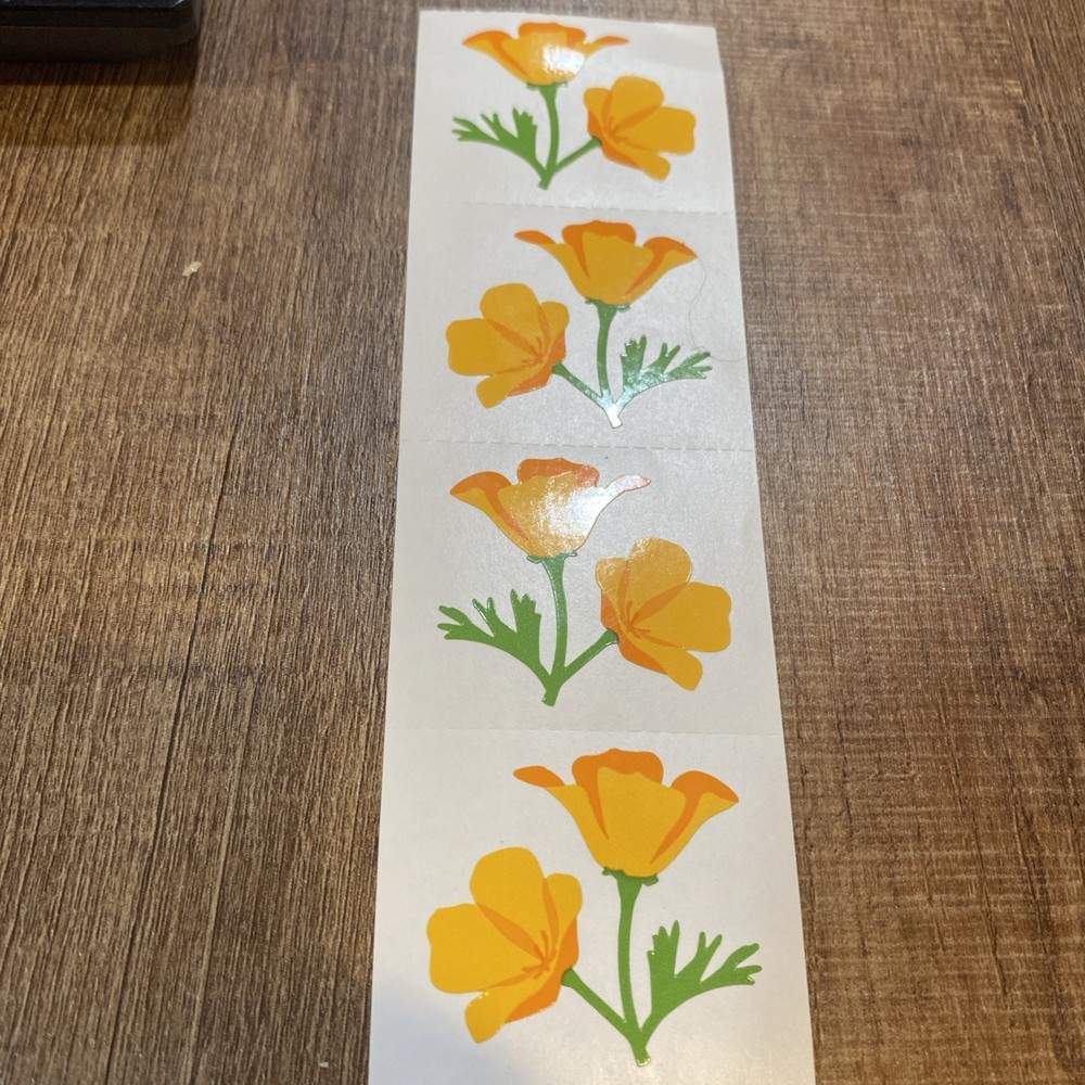 Mrs Grossman’s Stickers Flowers Orange Poppy